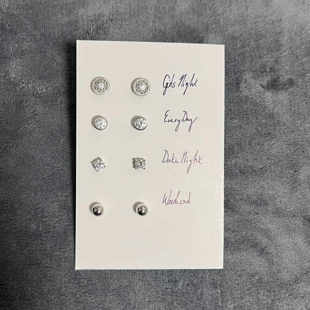 Sterling Silver earrings CZ stud earrings Simple earrings Minimalist earrings